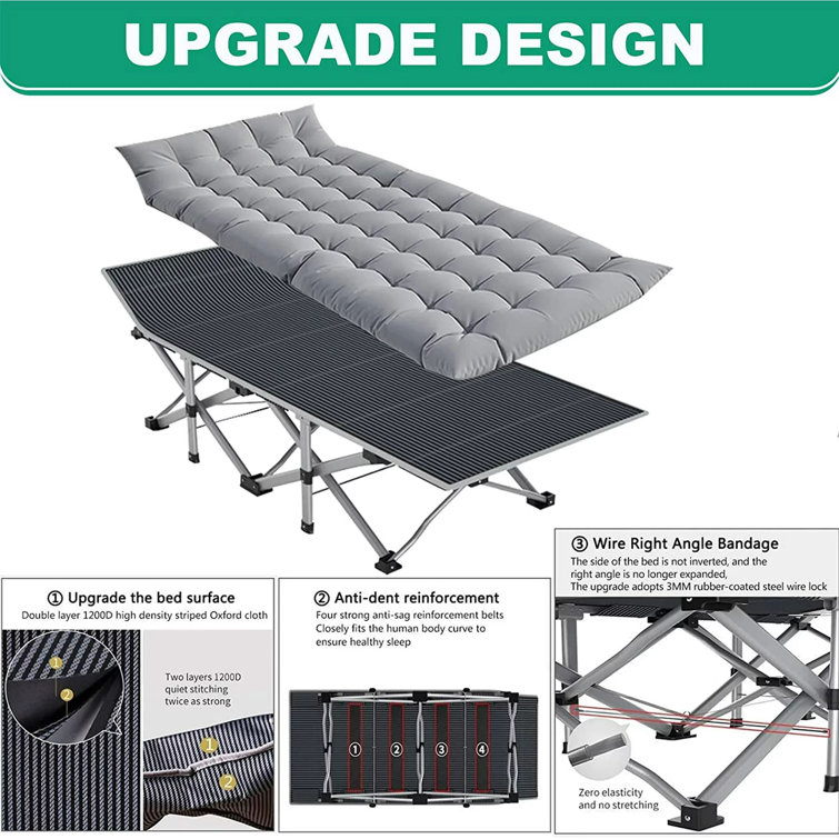 Heavy duty double camp cheap bed